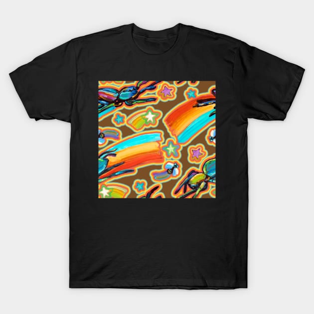 Psychedelic Jumping Spider Retro Pattern By Robert Phelps T-Shirt by RobertPhelpsArt